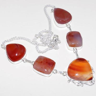 Crn 172a collier parure sautoir cornaline carnelian achat vente bijoux argent 925