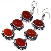 Crn 174b boucles oreilles pendants cornaline carnelian achat vente bijoux argent 925