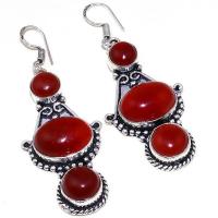 Crn 175a boucles oreilles pendants cornaline carnelian achat vente bijoux argent 925