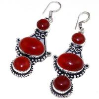 Crn 175b boucles oreilles pendants cornaline carnelian achat vente bijoux argent 925