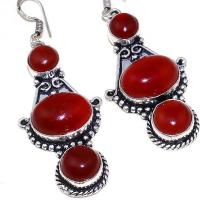 Crn 175c boucles oreilles pendants cornaline carnelian achat vente bijoux argent 925