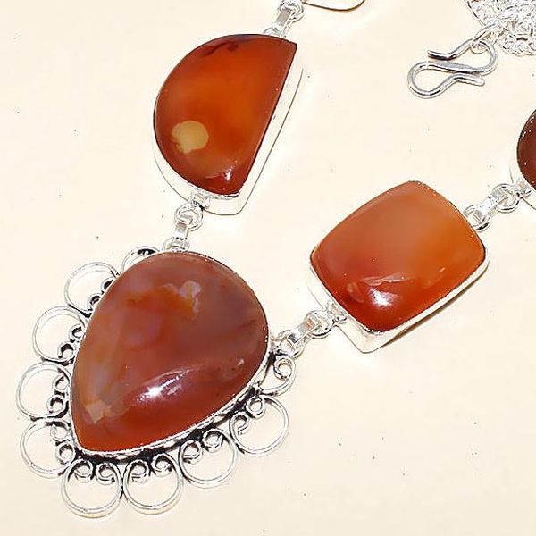 Crn 178b collier parure sautoir cornaline carnelian achat vente bijoux zthnique argent 925