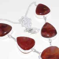 Crn 179c collier parure sautoir cornaline carnelian achat vente bijoux zthnique argent 925