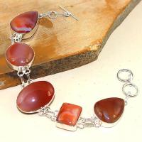 Crn 186a bracelet cornaline carnelian achat vente bijoux ethnique medieval argent 925