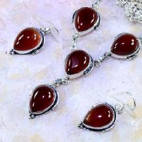 Crn 192b parure collier boucles cornaline carnelian achat vente bijoux argent 925