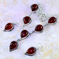 Crn 192d parure collier boucles cornaline carnelian achat vente bijoux argent 925