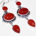 Crn 215c boucles pendant oreilles cornaline carnelian achat vente bijoux argent 925