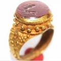 Crn 251a bague romaine t54 intaille dragon cornaline