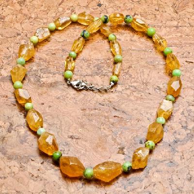 Ct 0015a collier parure sautoir perles de citrine turquoise achat vente argent 925