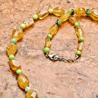 Ct 0015a collier parure sautoir perles de citrine turquoise achat vente argent 925