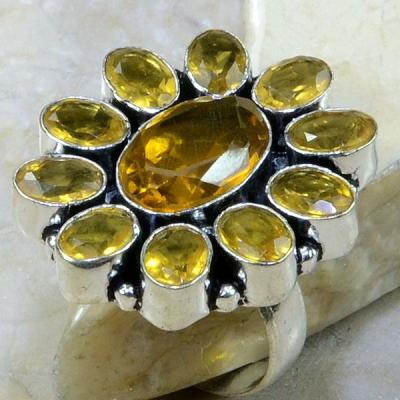 Ct 0030a bague t62 citrine lemon argent 925 bijoux achat vente