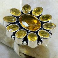 Ct 0030b bague t62 citrine lemon argent 925 bijoux achat vente