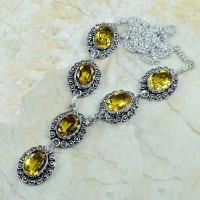 Ct 0039c collier sautoir parure citrine argent 925 achat vente bijou