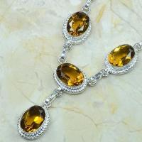 Ct 0048b collier sautoir parure citrine argent 925 achat vente bijou