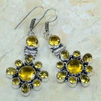 Ct 0050a boucles pendants oreilles citrine argent 925 achat vente