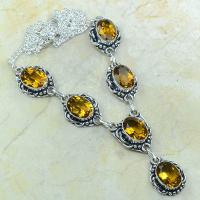 Ct 0059a collier sautoir parure citrine argent 925 achat vente bijou