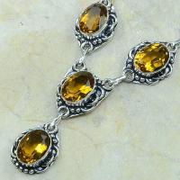 Ct 0059b collier sautoir parure citrine argent 925 achat vente bijou