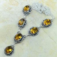 Ct 0059c collier sautoir parure citrine argent 925 achat vente bijou