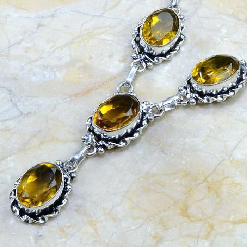 Ct 0060b collier sautoir parure citrine argent 925 achat vente bijou
