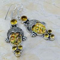 Ct 0061a boucles pendants oreilles bouddha citrine jaspe argent 925 achat vente