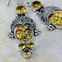 Ct 0061b boucles pendants oreilles bouddha citrine jaspe argent 925 achat vente