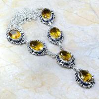 Ct 0062a collier sautoir parure citrine argent 925 achat vente bijou