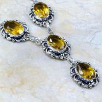 Ct 0062b collier sautoir parure citrine argent 925 achat vente bijou