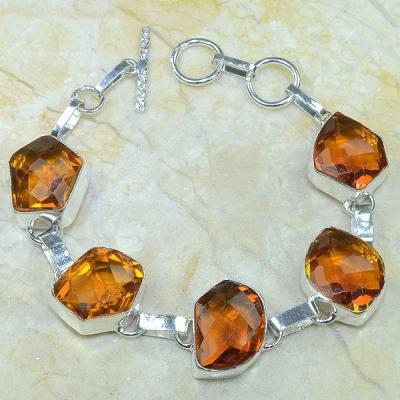 Ct 0069a bracelet citrine orange madere argent 925 bijoux achat vente 2