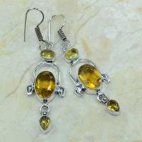 Ct 0073a boucles pendants oreilles citrine argent 925 achat vente bijoux