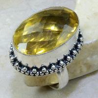 Ct 0074a bague t58 citrine lemon citron argent 925 bijoux achat vente