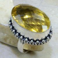 Ct 0074b bague t58 citrine lemon citron argent 925 bijoux achat vente