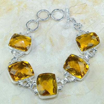 Ct 0078a bracelet citrine orange madere argent 925 bijoux achat vente 1