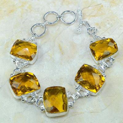 Ct 0078a bracelet citrine orange madere argent 925 bijoux achat vente 1