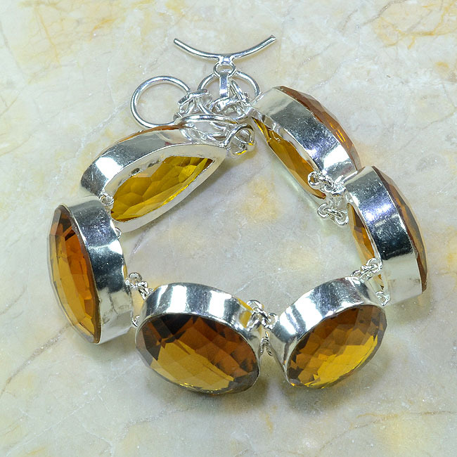 Ct 0079b bracelet citrine orange madere argent 925 bijoux achat vente