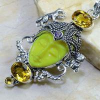 Ct 0081b pendentif pendant citrine doree bouddha jade argent 925 bijoux achat vente