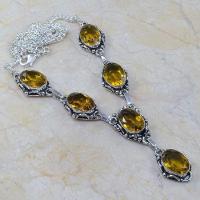 Ct 0090a collier sautoir parure citrine lemon citron argent 925 achat vente bijou