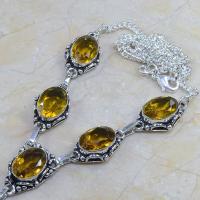 Ct 0090b collier sautoir parure citrine lemon citron argent 925 achat vente bijou