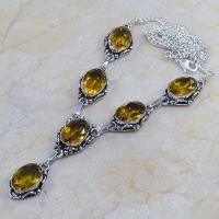 Ct 0090d collier sautoir parure citrine lemon citron argent 925 achat vente bijou