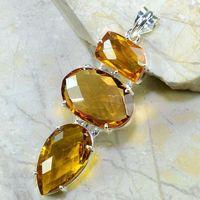 Ct 0091c collier sautoir parure citrine doree argent 925 achat vente bijou 1