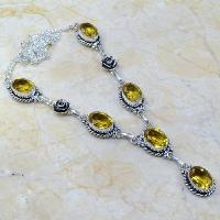 Ct 0093a collier sautoir parure citrine lemon citron argent 925 achat vente bijou