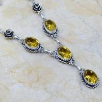 Ct 0093c collier sautoir parure citrine lemon citron argent 925 achat vente bijou