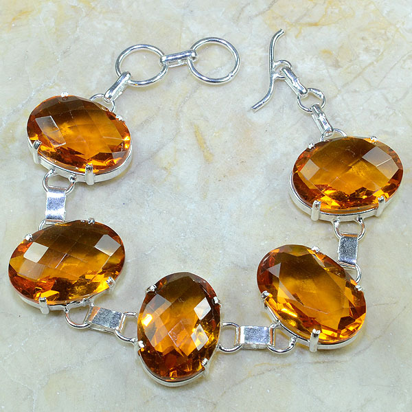 Ct 0097a bracelet citrine doree madere argent 925 bijoux achat vente