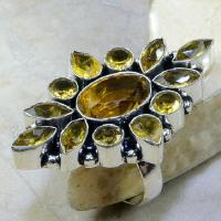 Ct 0101a bague t59 citrine doree lemon argent 925 bijoux achat vente