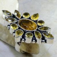 Ct 0101b bague t59 citrine doree lemon argent 925 bijoux achat vente