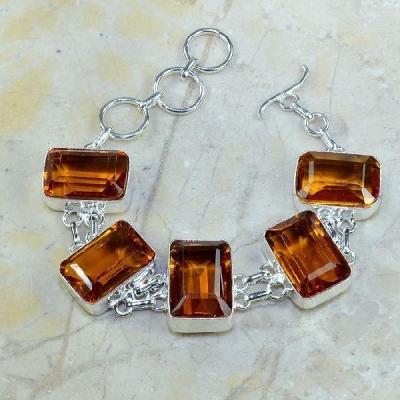 Ct 0102a bracelet citrine orange madere argent 925 bijoux achat vente 1