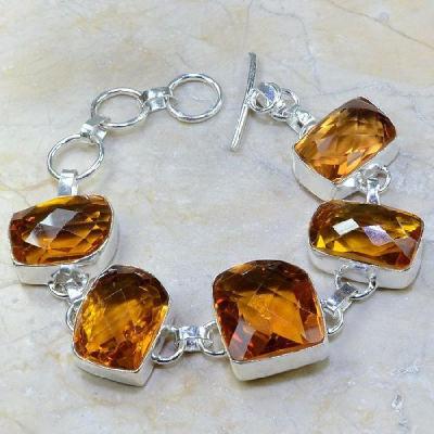 Ct 0108a bracelet citrine orange madere argent 925 bijoux achat vente 1