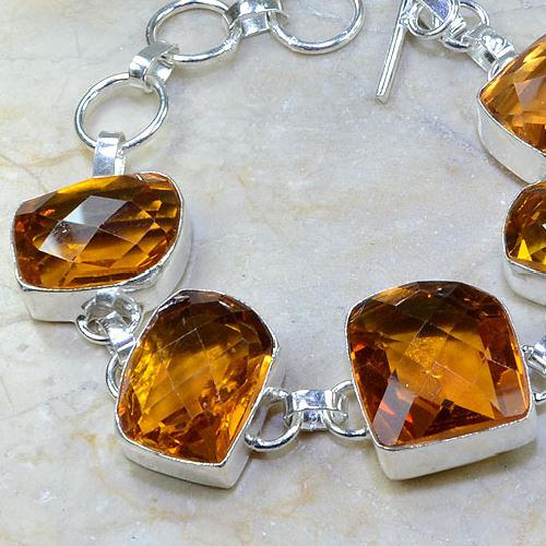 Ct 0108b bracelet citrine orange madere argent 925 bijoux achat vente