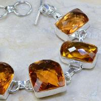 Ct 0108c bracelet citrine orange madere argent 925 bijoux achat vente