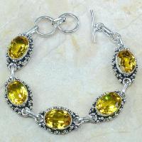 Ct 0121a bracelet citrine citron or doree argent 925 bijoux achat vente