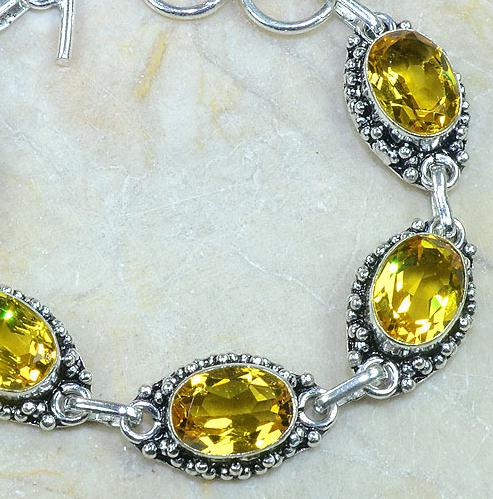 Ct 0121b bracelet citrine citron or doree argent 925 bijoux achat vente